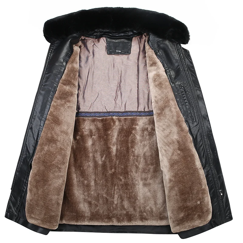 Плюс 10XL 8XL 6XL осенне-зимняя мужская кожаная куртка с воротником из искусственного меха плюс бархатная Толстая теплая кожаная куртка для мужчин