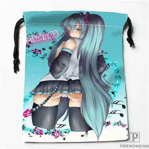 Bags Пользовательские печати vocaloid-hatsuneDrawstring хозяйственные сумки дорожный мешочек для хранения плавать Пешие прогулки игрушка сумка унисекс мульти Size18-12-31-133 - Цвет: Bags