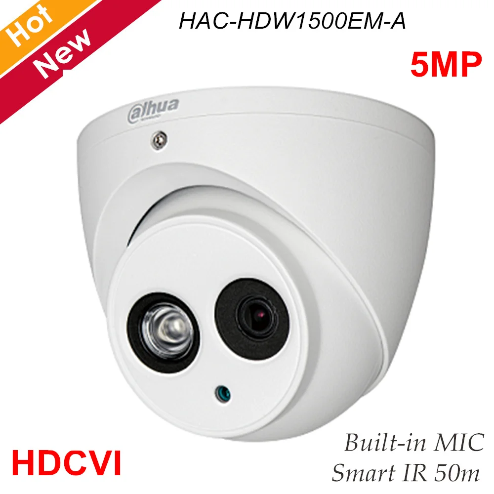 Камера слежения Dahua Lite Plus 5MP HDCVI IR глазок камера HAC-HDW1500EM-A со встроенным микрофоном
