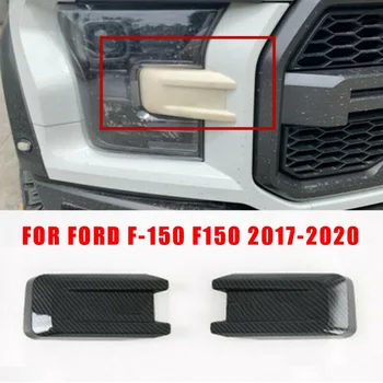 

New Arrival High Quality Carbon Fiber 2X Front Headlight Eyebrow Cover Trim For Ford F-150 F150 2017-2020