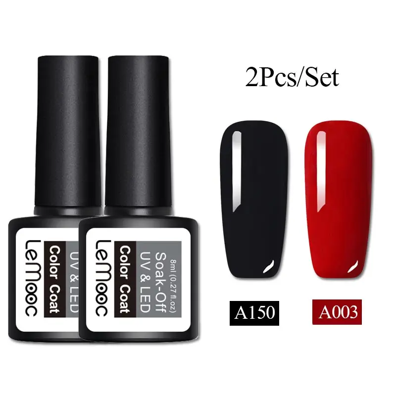 LEMOOC Gel Nail Polish 8ML Semi Permanant UV Glitter Gel Polish For Nail Art Color Gel Soak Off No Wipe Top Coat Nails Polish - Цвет: 157172