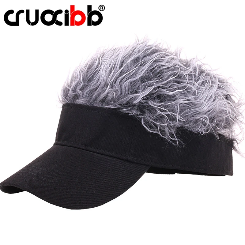 CRUOXIBB, козырек для волос, солнцезащитная Кепка для мужчин и женщин, парик, остроконечная бейсболка, новинка, Регулируемый козырек с шипами волос