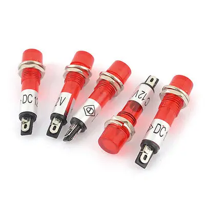 5 шт AC DC 12V 7mm красная лампочка сигнала питания лампочка-индикатор лампы