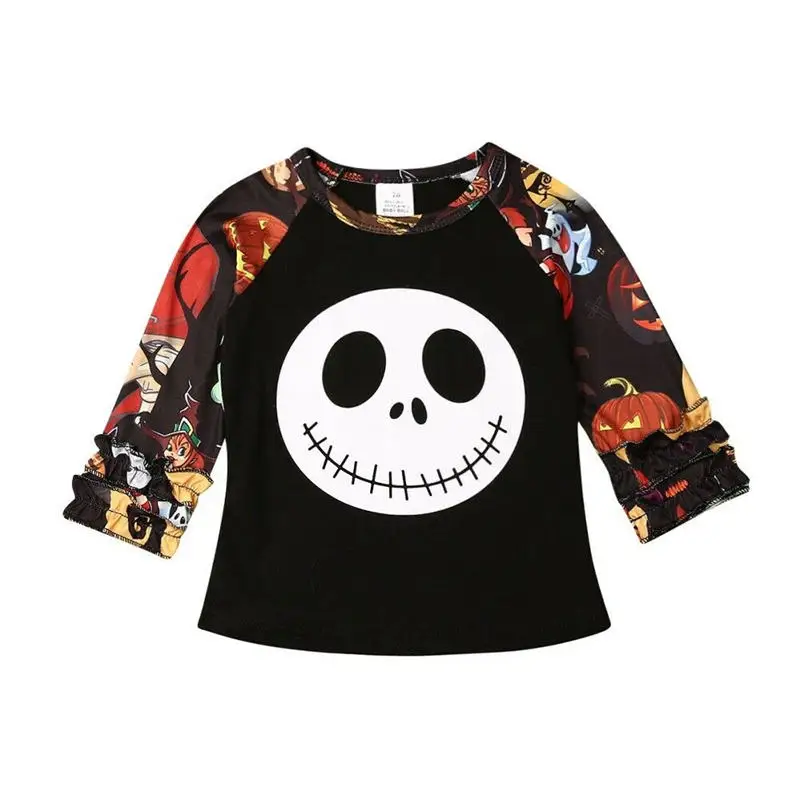 Halloween Costume Toddler Kids Clothes Baby Girl Tops Ruffles Long Sleeve T-Shirt Pullover Children Clothing 6M-5T | Детская одежда и