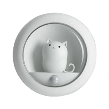 

Indoor Adjustable Brightness Motion Sensor LED Night Light Desk USB Rechargeable Gifts For Bedroom Magnetic ABS Home Decoration