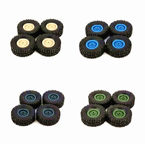 

4pcs Rubber Wheel Rim Tire Tyre for RC 1/16 Climbing Crawler Car WPL B-1/B-24/C-14/C-24/B-16 Truck Model Spare Parts Accessories