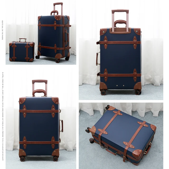 Urecity Vintage Leather Luggage Sets for Men and Women, Large Capacity