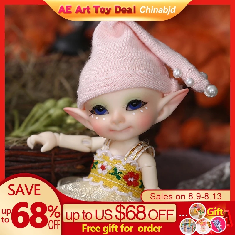 Free Shipping Fairyland FL Realpuki Pupu Doll BJD 1/13 Pink Smile Elves Toys