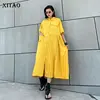 XITAO Plus Size Dress Fashion New Women Pocket Plus Size Vintage Single Breast Goddess Fan Minority Style Loose Dress DMY4747 ► Photo 1/6