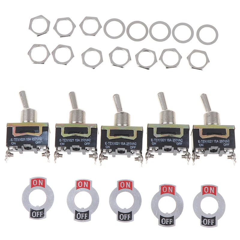 5 шт. 15A 250V SPST 2Pin Сверхмощный автомобиль Лодка вкл/выкл тумблер