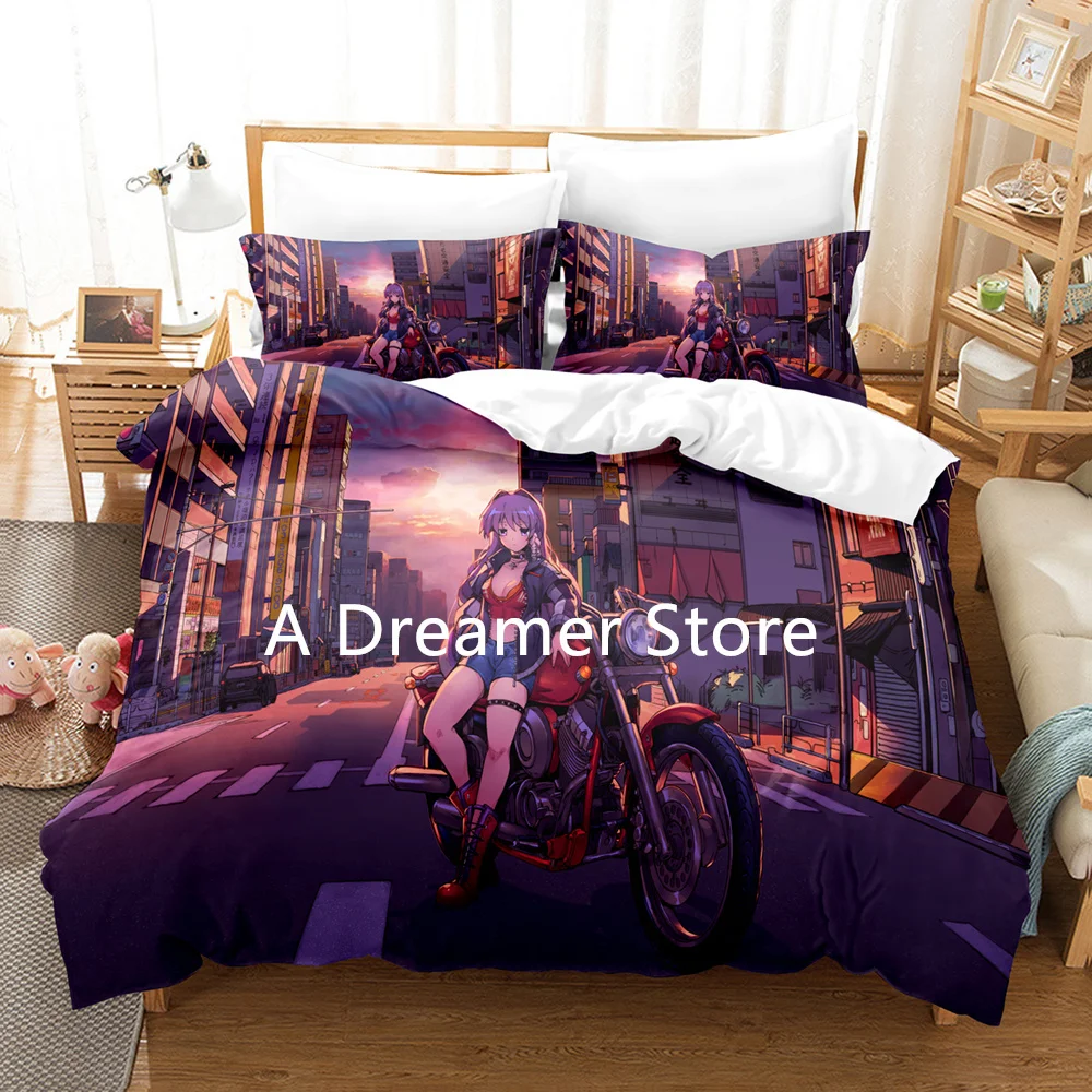 Anime CLANNAD Bedding Set Cartoon Girls Pattern Quilt Comforter Duvet Cover For Adult Kids Fashion Bedclothes 2/3pcs