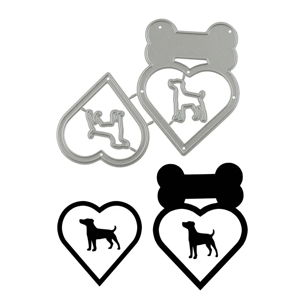 Naifumodo font b Pet b font Dog Heart Metal Cutting Dies Bone Scrapbooking New 2019 For