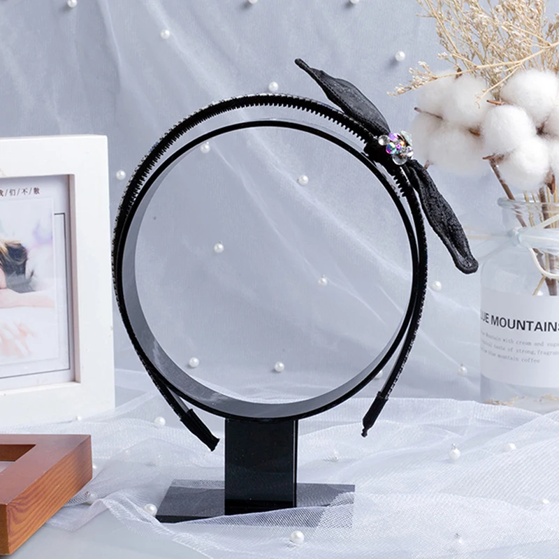 Acrylic Headband Holder Hair Accessories Hair Band Headgear Display Stand Black Jewelry Holder Household Storage Display Stand 4