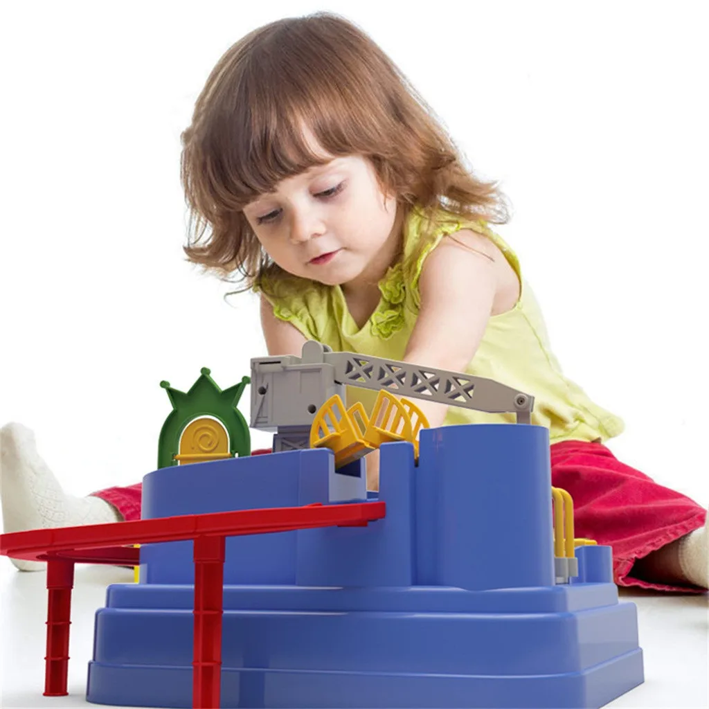 Детский автомобиль, игра для приключений, обучающая игрушечная железная дорога, инерционный автомобиль, железная дорога, игрушки в подарок, головоломка, управляющая башня