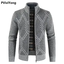 PViviYong 2019 Новое поступление осенний высококачественный геометрический мужской свитер с принтом, Мужской Повседневный Кардиган, пуловеры 304