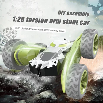 

RC Car High Speed Remote Control Stunt Car DIY Assembly Crawler Roll Cars 360 Degree Rotating Kids Toy Car M09