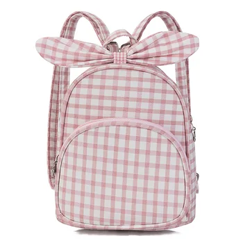 

New Fashion Mini Kindergarten Plaid Kid Backpack Korean Simple Cute Children Schoolbag For Girls