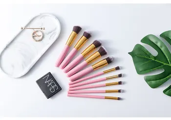 

10Pcs Make Up Brushes Wood Handle High Quality Purple Makeup Brushes Makeup Brush Set Luxury Suit Makeup Tools Eyebrow Brush
