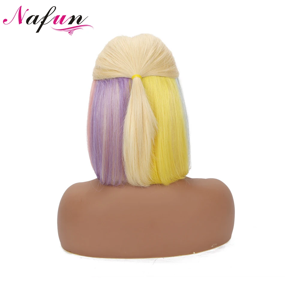 Светлые радужные кружевные передние парики бразильские волосы Remy