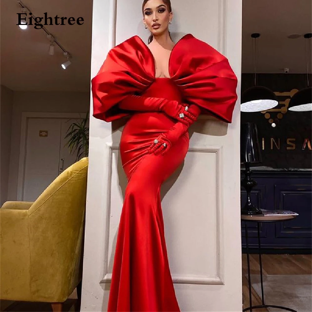 Red Mermaid Long Modern Evening Dress 