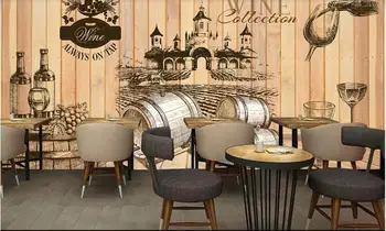 

Custom large mural wine wine winery wood plank wallpaper mural