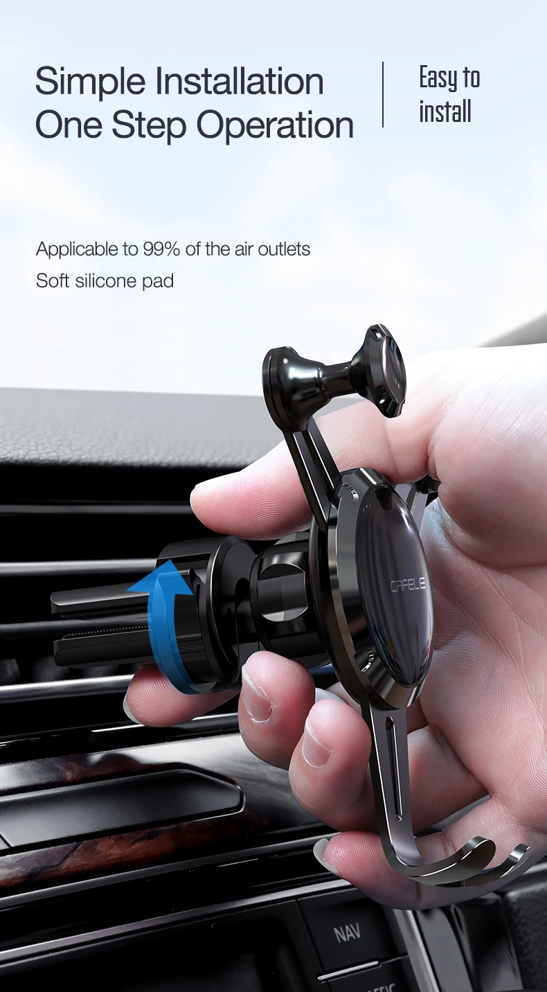 Cafele Автомобильный держатель для телефона в автомобиле на вентиляционное отверстие крепление без магнитного держателя для мобильного телефона gps подставка для iPhone 11 pro Xiaomi
