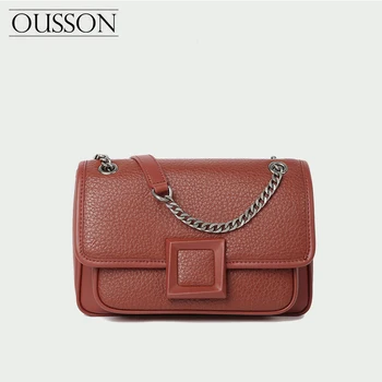 

OUSSON Women Shoulder Bag Designer Classical Flap Bag Genuine Leather Handbag Shoulder Bags Messenger Bags bolsa feminina