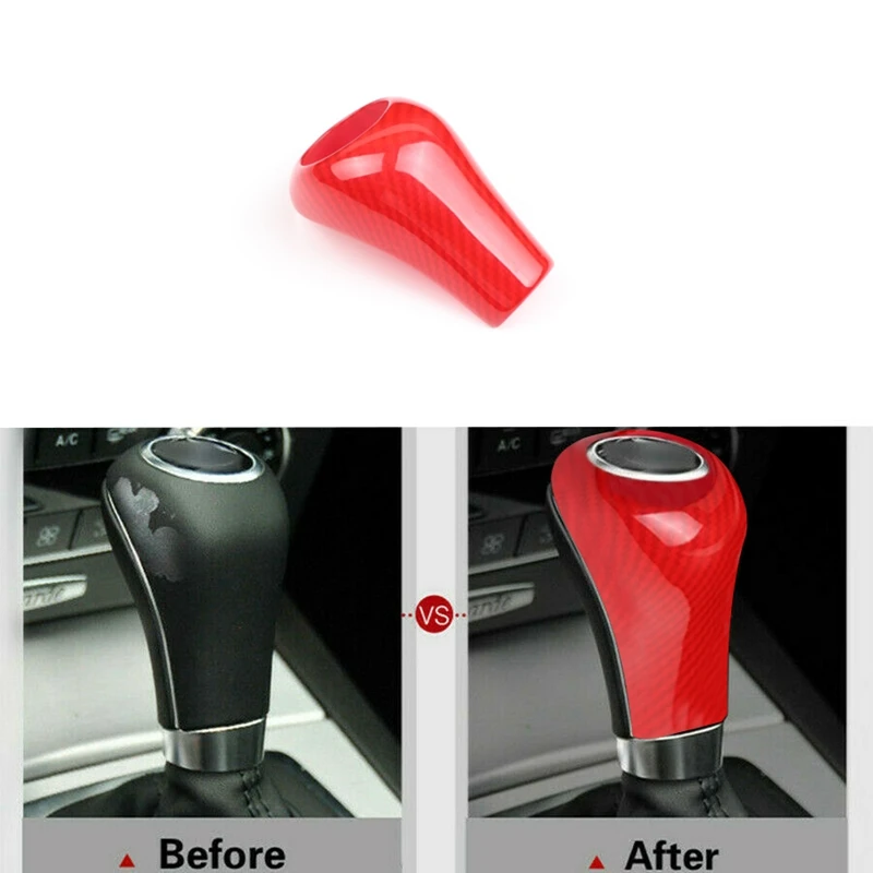 

Carbon Fiber Red Gear Shift Knob Cover for Mercedes-Benz GLK a C E G CLS Class