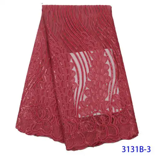 Жженая оранжевая африканская ткань с вышивкой, французская сетка, кружевная ткань с пайетками, кружевная ткань для нигерийской сетки, кружевная GD3131B-6 - Цвет: Picture-3