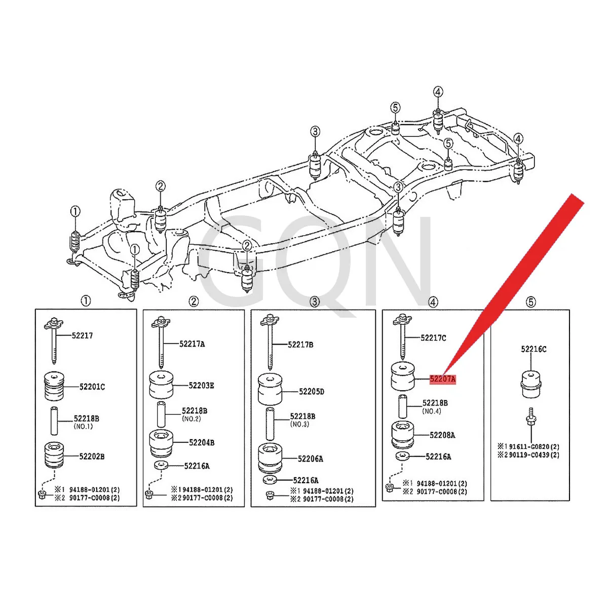 

Cab suspension upper cushion sub-assembly 2007-Toy ota LAN DCR UIS ER beam rubber sleeve beam rubber seal rubber ring