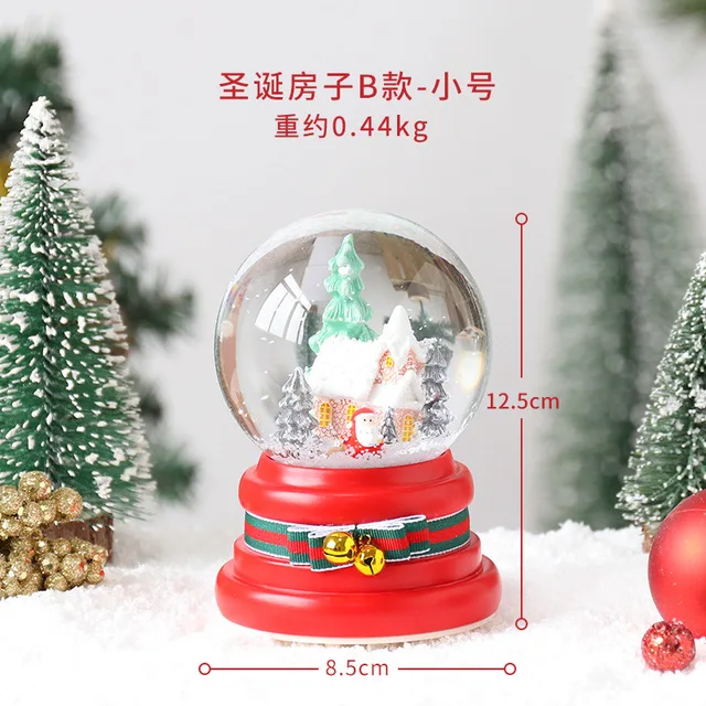 Рождественское украшение цветная лампа музыкальная шкатулка в виде хрустального шара, атмосферная лампа, рождественский подарок, автоматический Снежный светильник, музыкальная шкатулка - Цвет: Small 5