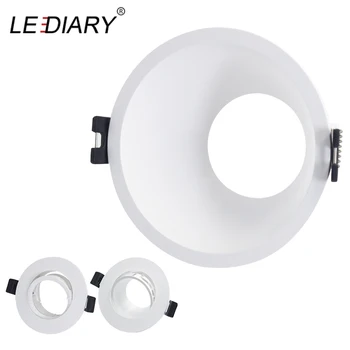 オンライン Lediary MR16 GU10ダウンフレームフロスプラスチックホワイト凹型天井照明器具75ミリメートルカット穴抗アンチグレアデザイン
