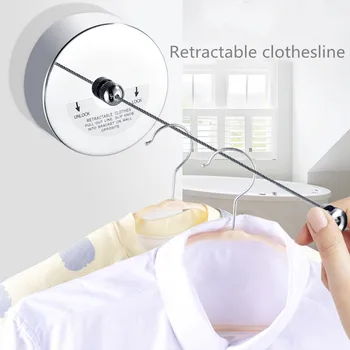 

Retractable Clothesline Indoor Outdoor Laundry Hanger Clothes Dryer Clothes Drying Rack Rope Telescopic Invisible Clothesline