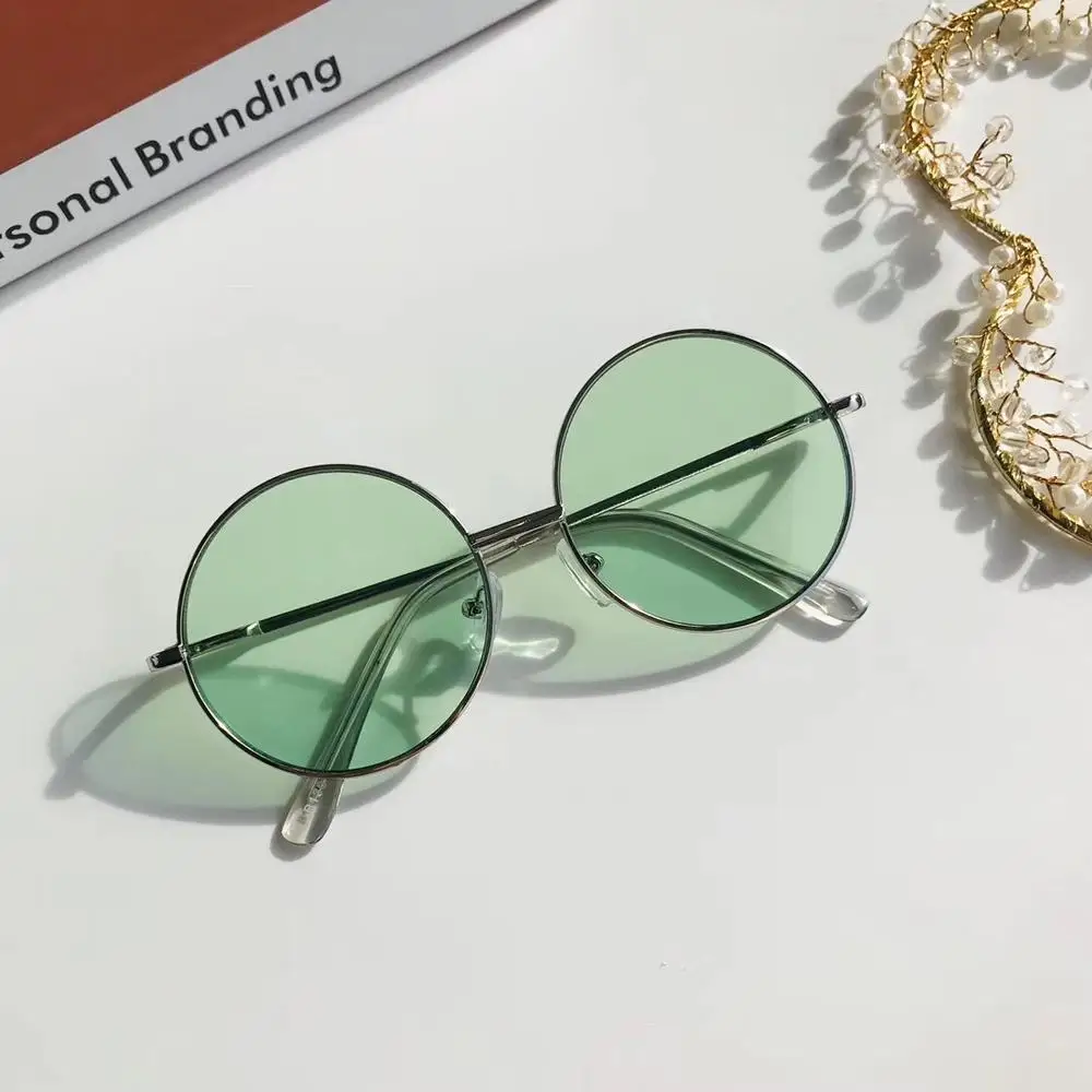 New Baby Fashion Anti-sun Sunglasses Retro Round Metal Frame Children Glasses Girls Boys Wild British Style Eye Aceessories
