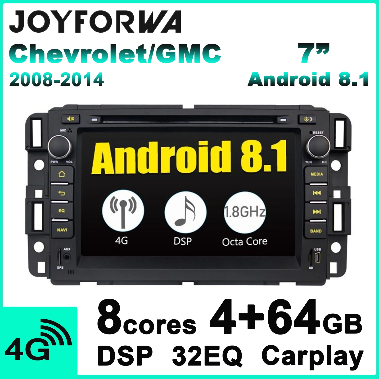 7 &quotAndroid 8 1 автомобильный стерео радио аудио головное устройство для Chevrolet/GMC GPS