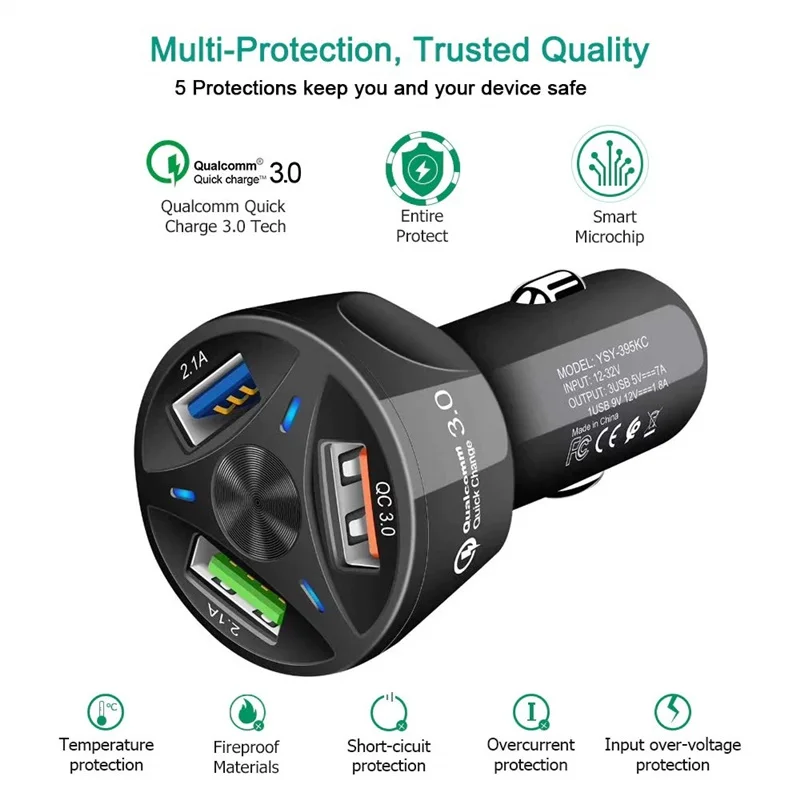 Tongdaytech автомобильное зарядное устройство USB Quick Charge 4,0 3,0 для Iphone X 8, быстрое зарядное устройство для телефона, автомобильное зарядное устройство для samsung S10 S8 Carregador