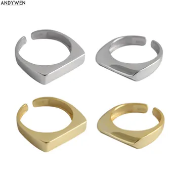 

ANDYWEN 925 Sterling Silver Irregular Adjustable Special Rings 2020 Fashion Luxury 4 Types European Party Adjustable Jewelry