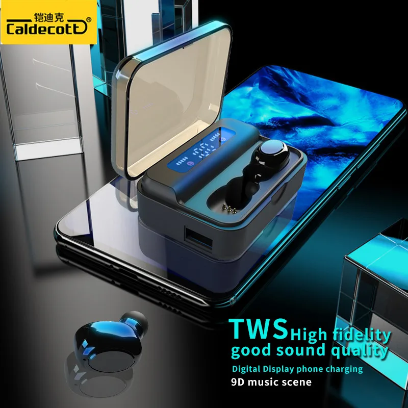 TWS беспроводные Bluetooth наушники 9D Bass Stero Sound наушники CVC шумоподавление Гарнитура батарея дисплей наушники двойной HD микрофон