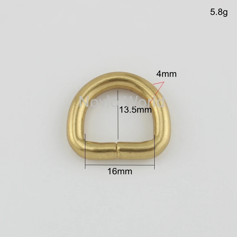 8 штук, 4 мм 16X13,5 мм 5/8 "Атласное золото круглый край не сварное d Кольцо Твердые openable d кольца для кошелька Сумочка Оборудование