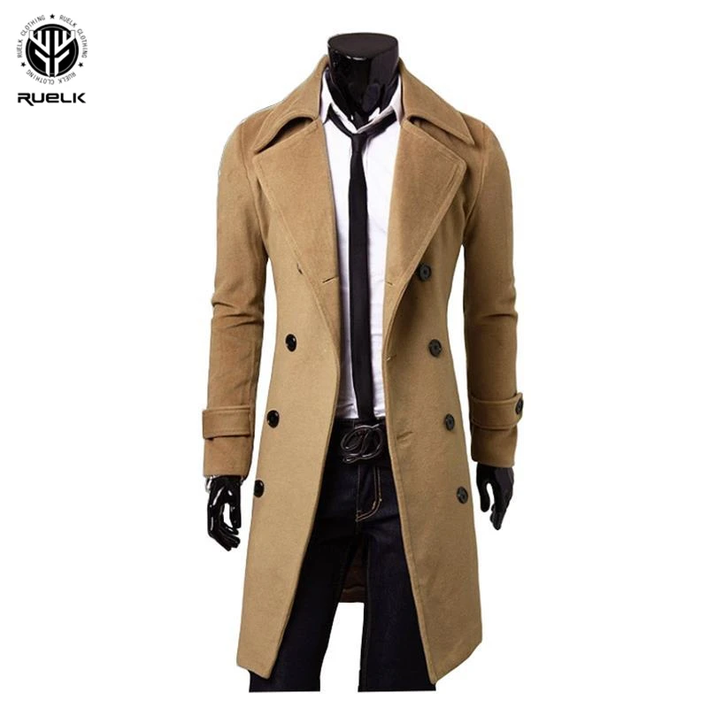 RUELK 2020 Autumn And Winter Large Size Men's Jumpsuit Single-Sided Wool Coat Jacket Long Double-Breasted Jacket Windbreaker Men RUELK 2020 Autumn And Winter Large Size Men's Jumpsuit Single-Sided Wool Coat Jacket Long Double-Breasted Jacket Windbreaker Men