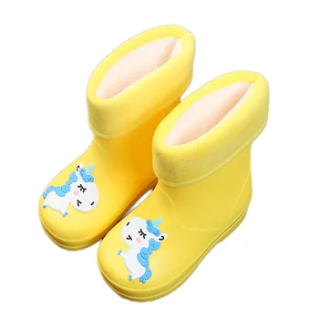 

Boys And Girls Rain Boots Non-Slip Plus Velvet Lining To Keep Warm Cartoon Cute Baby Rain Boots Rainy Baby Essential Rain Boots