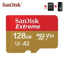 Оригинальная карта памяти SanDisk, 256 ГБ, 128 ГБ, экстремальная Micro SD карта A2 A1 V30 U3, флеш-карты, 64 ГБ, 32 ГБ, TF карта, 128 ГБ, память Microsd