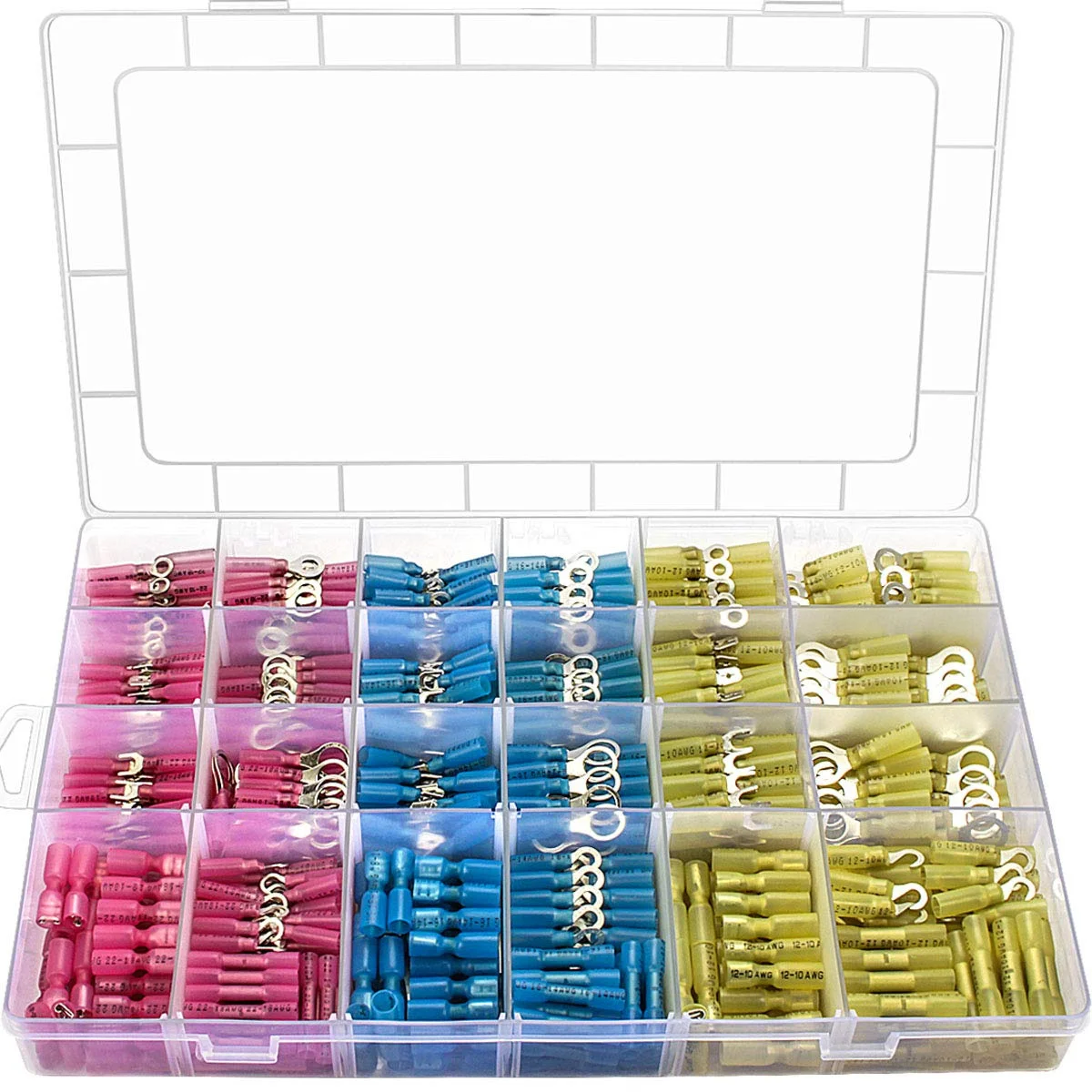 

810X Assorted Seal Heat Shrink Crimp Male Female Insulated Crimp Terminals Electrical Wire Splice Butt Waterproof Connectors AWG