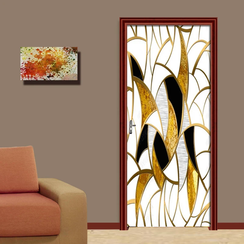 3D наклейки на дверь, ПВХ, самоклеющиеся обои, абстрактные рисунки, рисунки, украшение дома, водостойкая Фреска, наклейка для гостиной