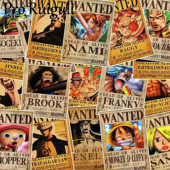 

25pcs ONE PIECE vintage Poster Stickers decal scrapbooking diy pasters home decoration phone laptop waterproof cartoon accessory