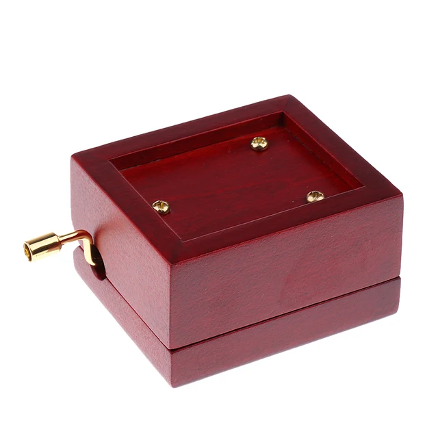 Vintage Wooden Kézi Vanézett Music Box Clockwork Szerelmi Történet Tune Craft Collectives