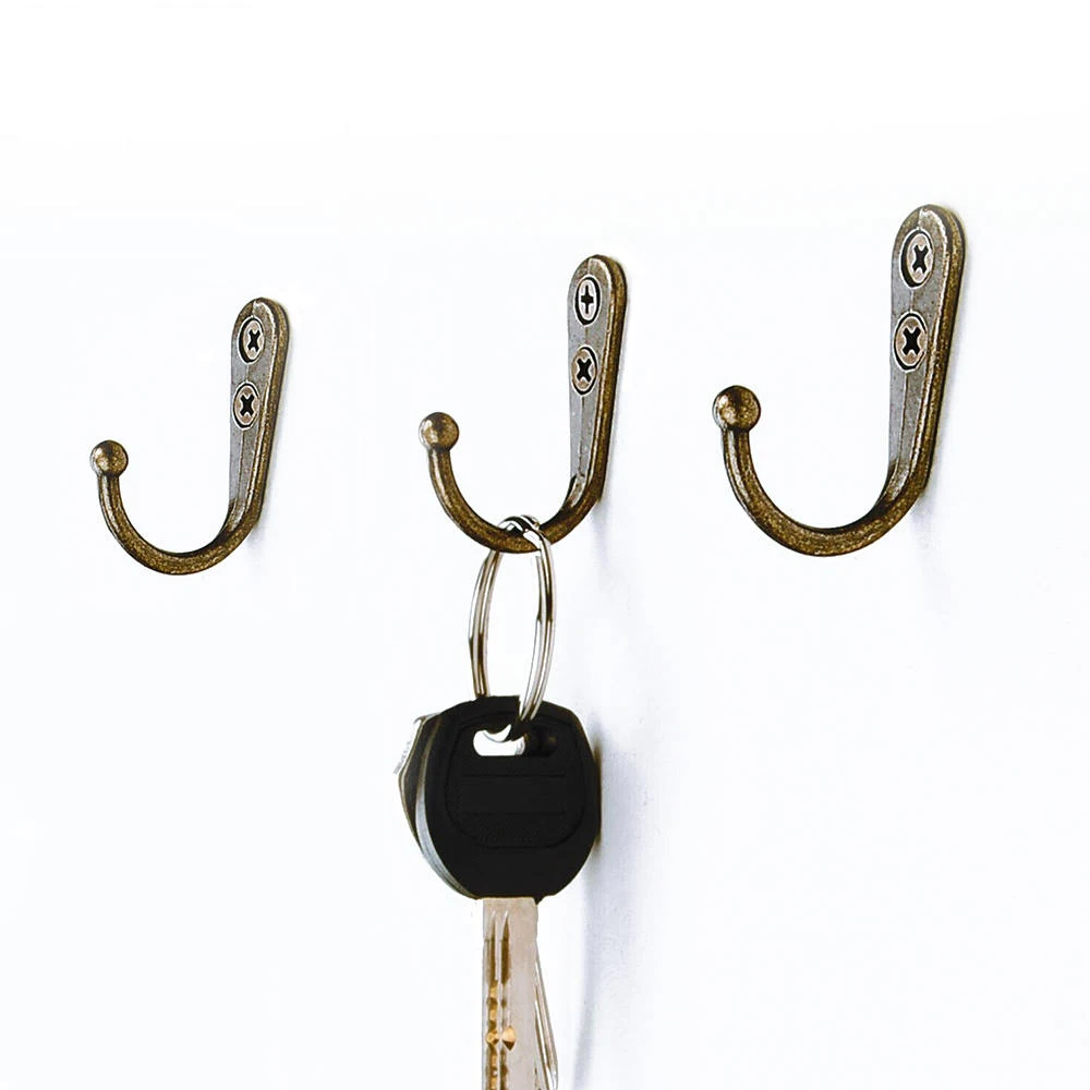 20pcs Wall Mounted Hook Single Robe Coat Hat  Key Hanger with 40 Pieces Screws Home Storage Hook Organize Hooks 4