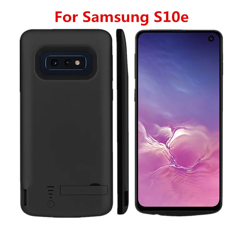 Для samsung Galaxy S10 5G S10 зарядное устройство чехол 5000 мАч Расширенный Powerbank чехол для samsung S10 S10 Plus Чехол Подставка Кронштейн - Цвет: S10e black