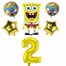 Luftballons 6 teile/los spongebob schwammkopf und 40inch anzahl folie s geburtstag party ation kinder kinder der tag lieferungen kind der spielzeug(China)