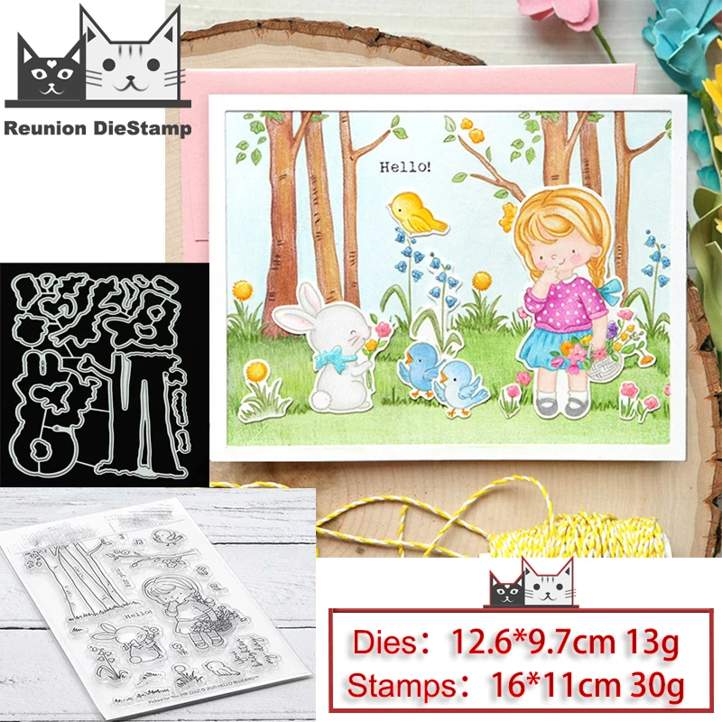 

Reunion Big Tree Girl Metal Cutting Dies and Stamps Stencil for DIY Scrapbooking Photo Album Embossing Decorative Paper Card New